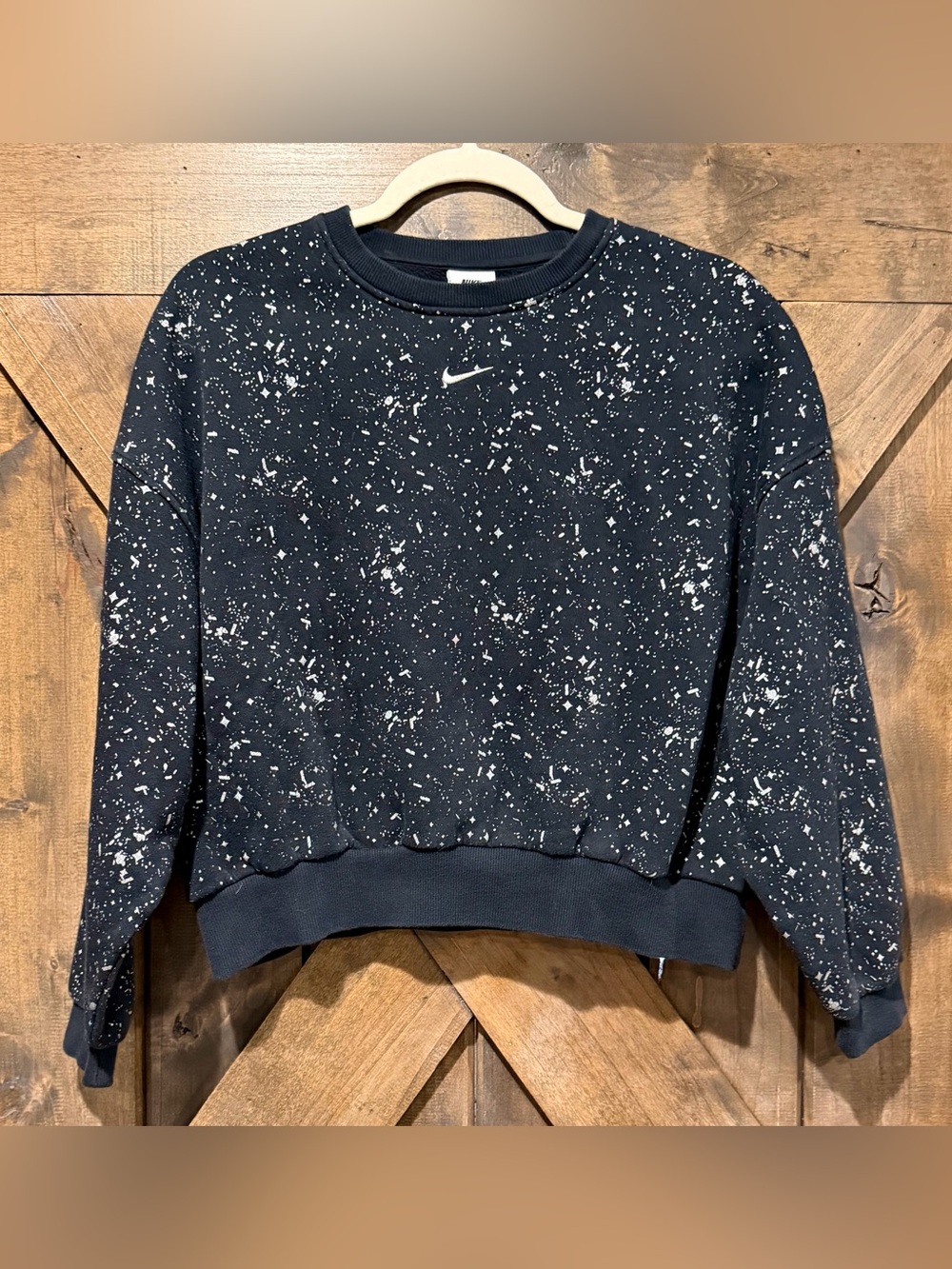 EUC Nike Club Fleece Cropped Sweatshirt Sz L